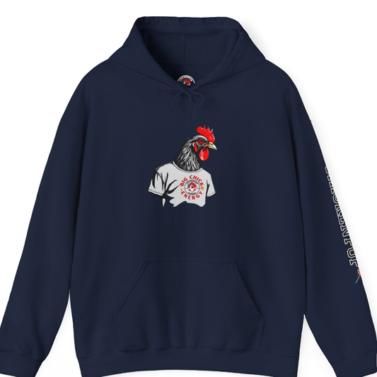 Big Chick Energy Giant Rooster Logo Unisex Hoodie - ChickenPop Arm Logo Edition