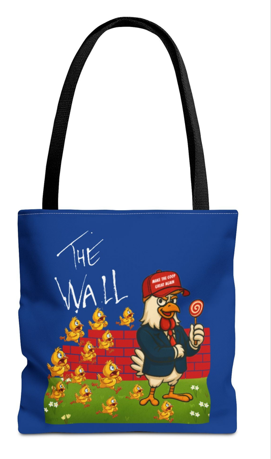 Another Chick Thru The Wall Tote Bag – Funny Political Chicken Graphic | Durable Eco-Friendly Canvas Shopper for Everyday Use