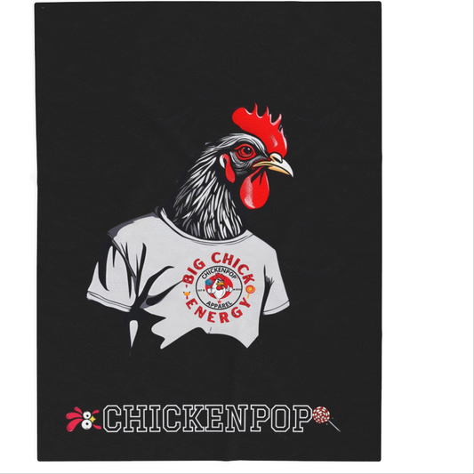 Giant Rooster Velveteen Plush Blanket Red