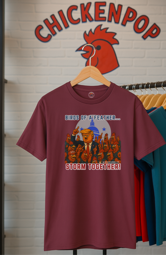 Birds of a Feather Storm Together T-Shirt – Funny Political Satire Tee for Free Thinkers & Rebel Minds