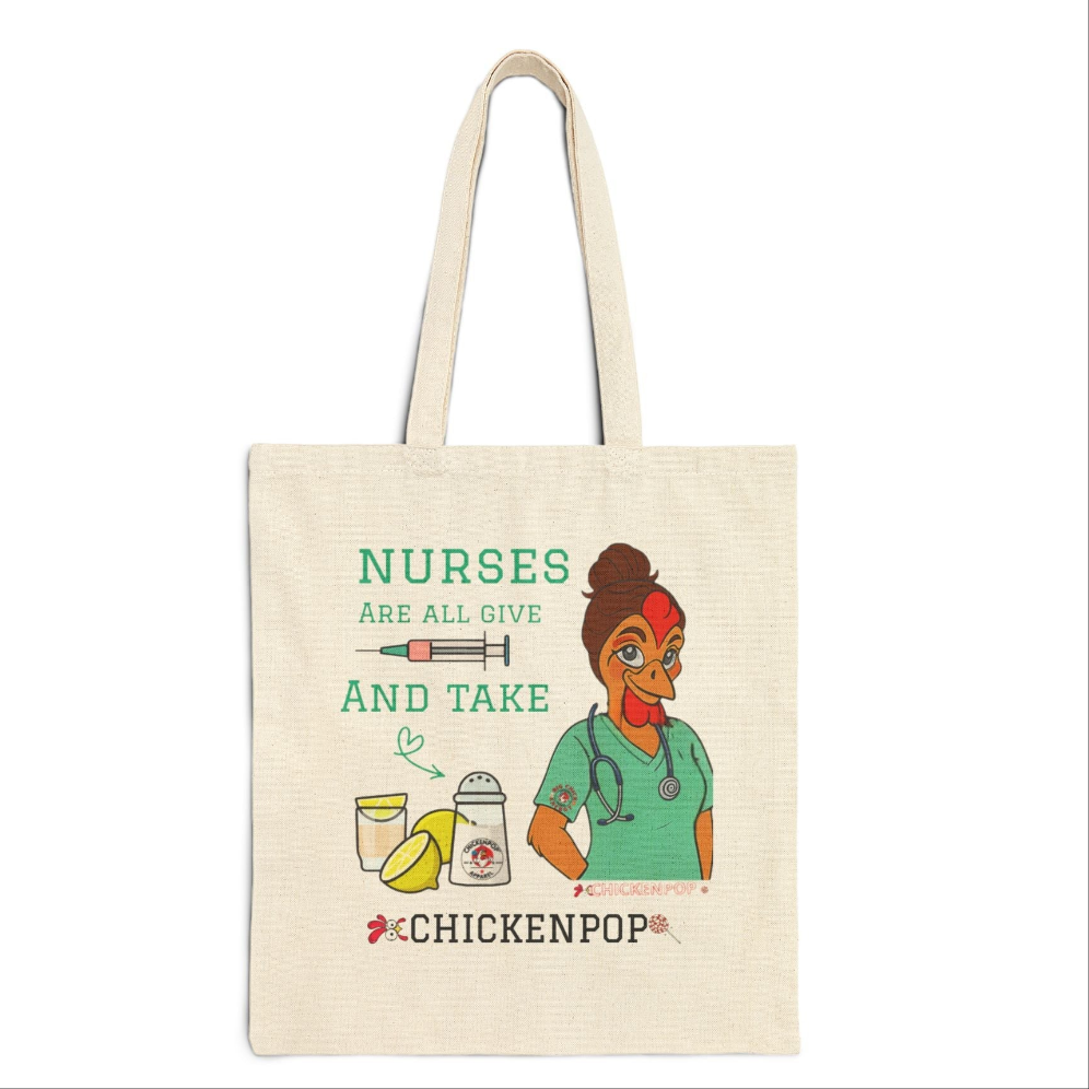 Nurse's Humor Tote Bag - Nurses Are All Give and Take  - Perfect Gift for Healthcare Workers, Nurse Appreciation, Everyday Use