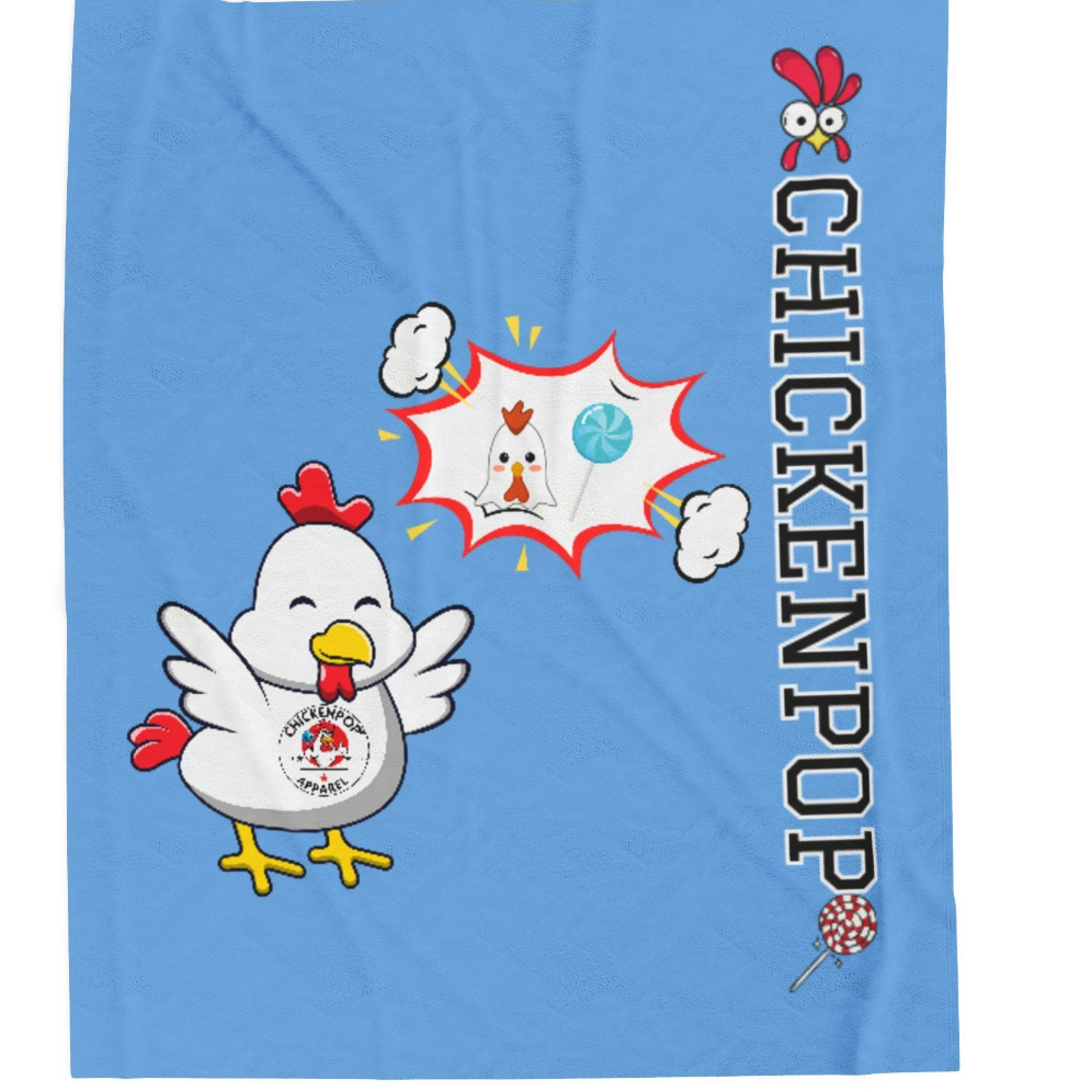 Dirty Mind Emoji Chick Velveteen Plush Blanket Carolina Blue