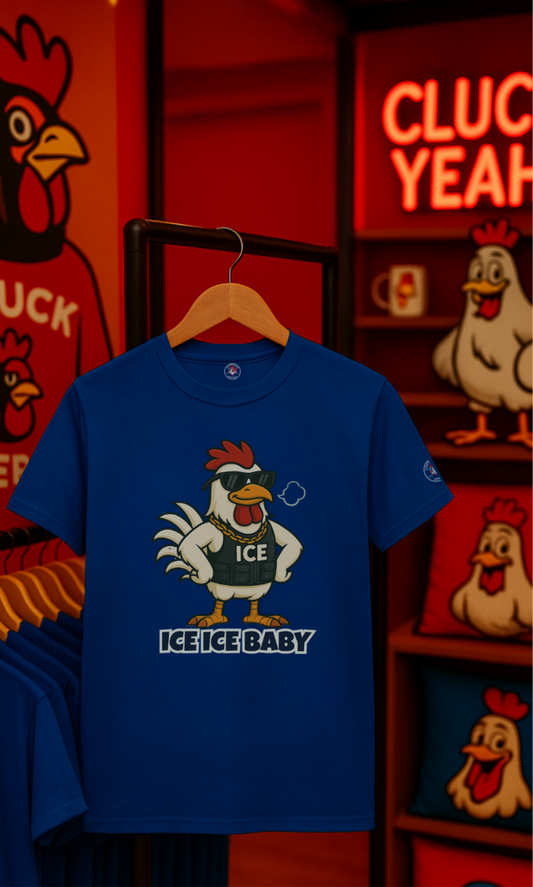 Ice Ice Baby Part 2 Funny Chicken T-Shirt – Cool Rooster Graphic Tee | Unisex Retro Hip-Hop Style