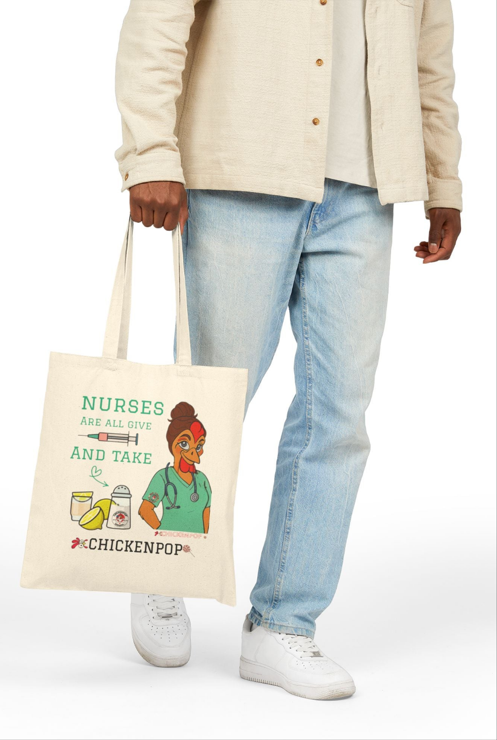 Nurse's Humor Tote Bag - Nurses Are All Give and Take  - Perfect Gift for Healthcare Workers, Nurse Appreciation, Everyday Use