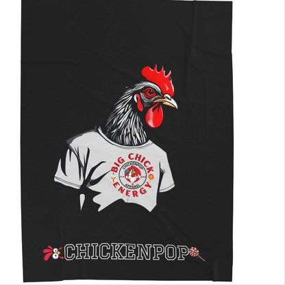 Giant Rooster Velveteen Plush Blanket Red