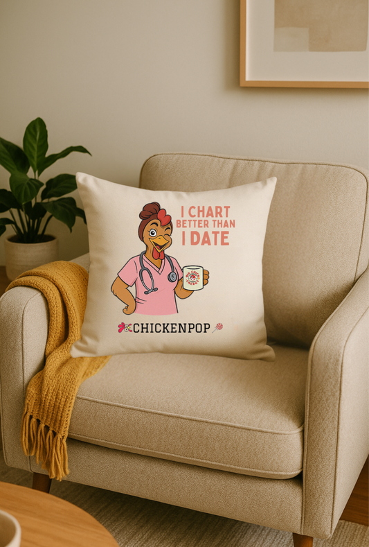 Nurse Appreciation Square Pillow - "I Chart Better Than I Date"