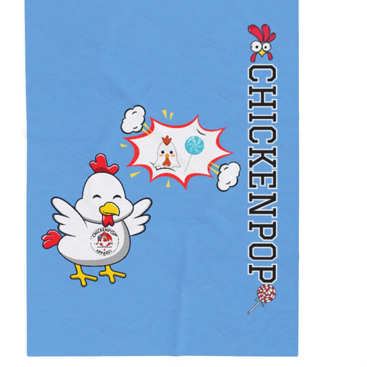 Dirty Mind Emoji Chick Velveteen Plush Blanket Carolina Blue