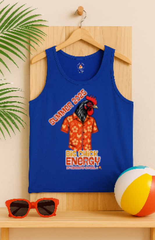 Big Chick Energy Summer Tank, Unisex Jersey Tank Top, Summer Apparel, Beachwear, Festival Top, Casual Wear