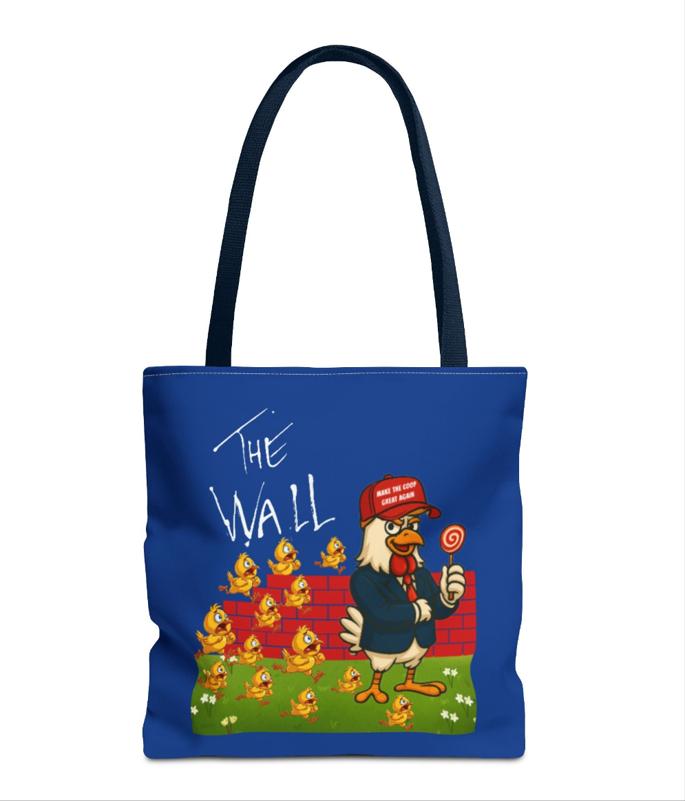 Another Chick Thru The Wall Tote Bag – Funny Political Chicken Graphic | Durable Eco-Friendly Canvas Shopper for Everyday Use