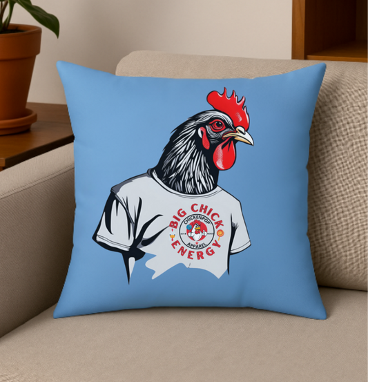 Big Chick Energy Giant Rooster Spun Polyester Square Pillow