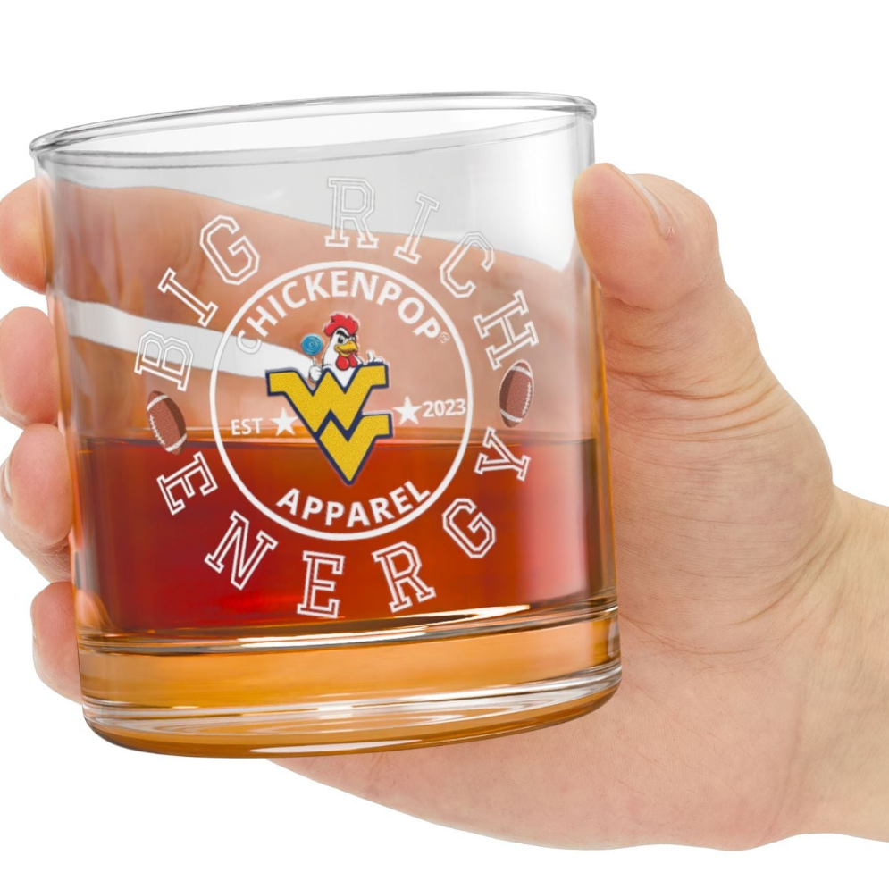 Handcrafted Big Rich Energy Whiskey Glass - 10oz