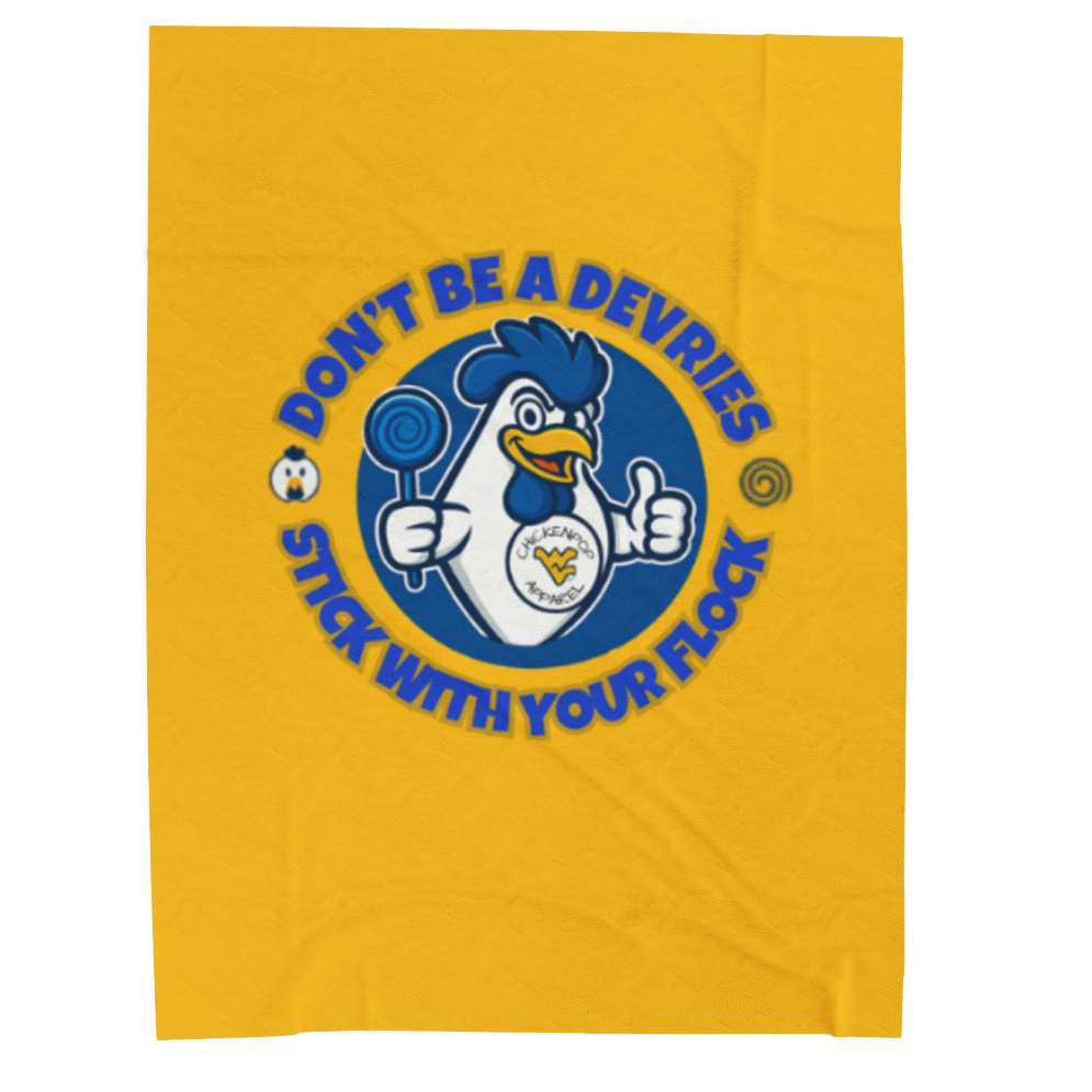 Don't Be A Devries Original Logo Velveteen Plush Blanket Gold