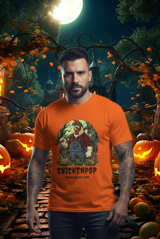 Zombie Chicken King Halloween Shirt – Funny Spooky T-Shirt