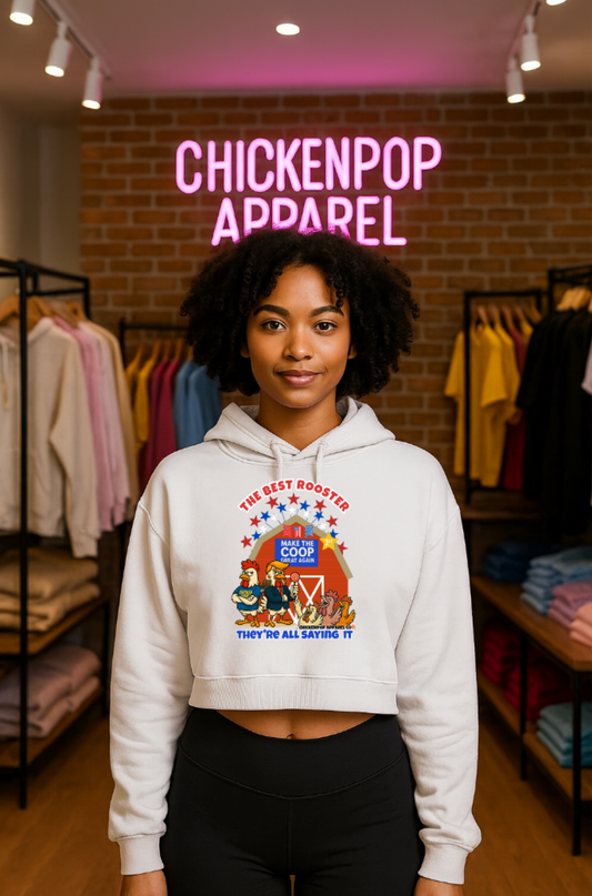 The Best Rooster Cropped Hoodie | Fun Women's Sweatshirt,