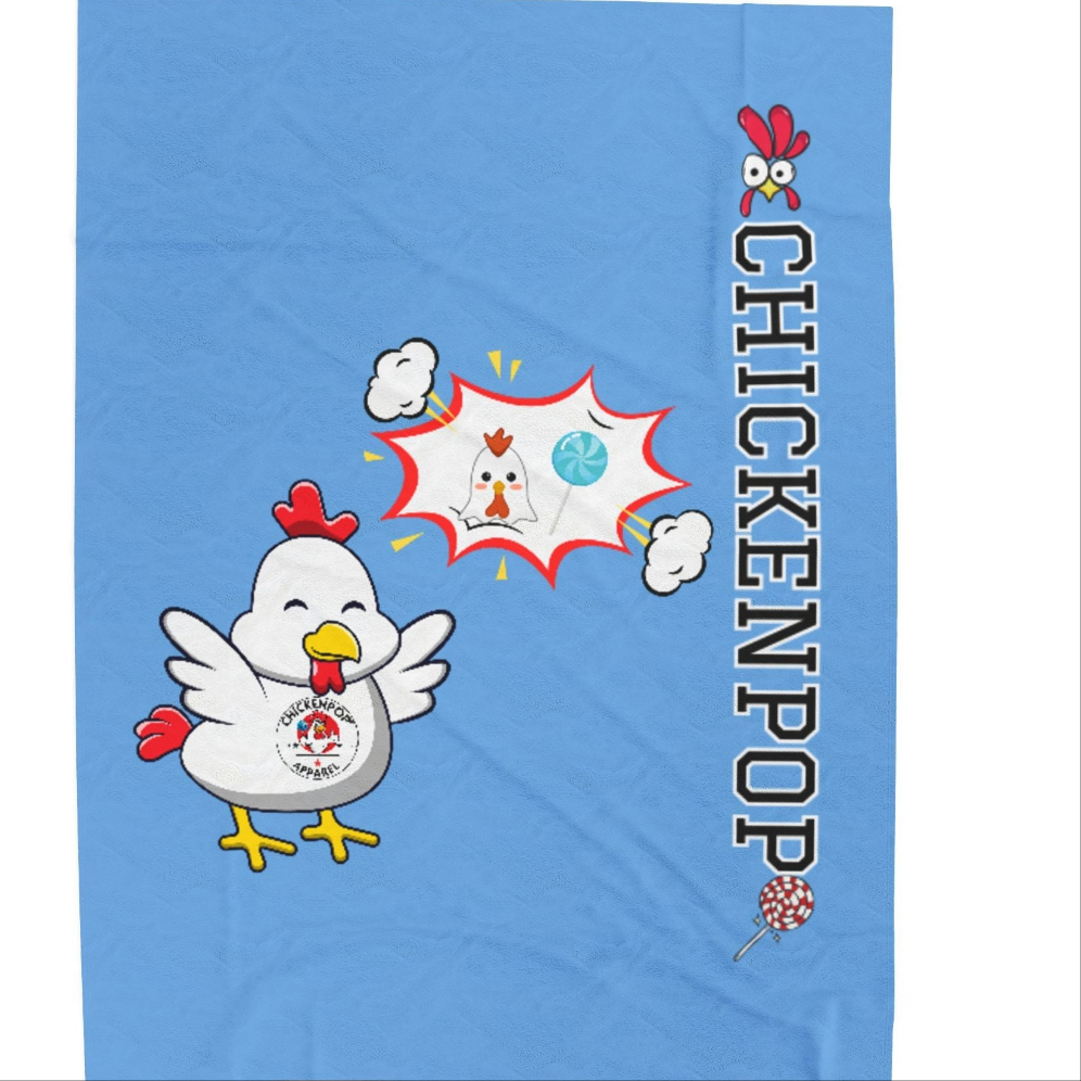 Dirty Mind Emoji Chick Velveteen Plush Blanket Carolina Blue