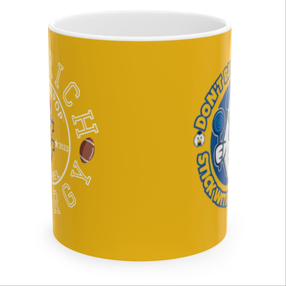 One Coach In One Coach Out Mug – Big Rich Energy & Don’t Be A Devries Design – Double-Sided Funny Coffee Mug for Fans & Flock Loyalists Yellow