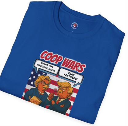 Coop Wars™ Tee – Hilaregg Cluckton vs. Cock-a-Doodle-Don | Political Chicken Fight Shirt