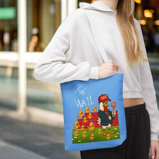 Another Chick Thru The Wall Tote Bag – Funny Political Chicken Graphic | Durable Eco-Friendly Canvas Shopper for Everyday Use