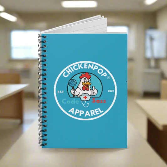 ChickenPop Code Sass Funny Nurse Notebook | 6x8 Spiral Journal for Medical Pros