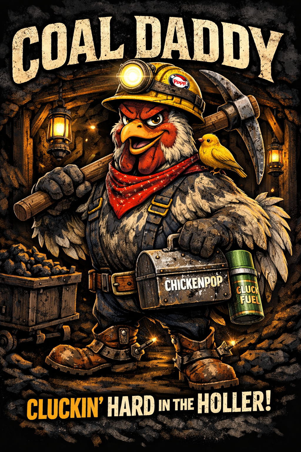 Coal Daddy Mug – Funny Coal Miner Chicken Coffee Mug | Cluckin’ Hard in the Holler Ceramic Cup  11oz
