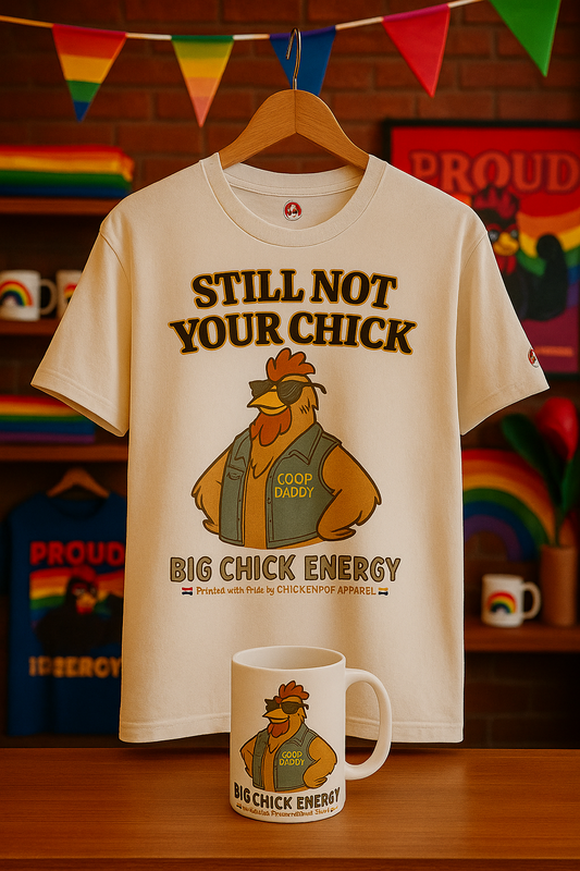 Still Not Your Chick Tee – Coop Daddy's Pride-Fueled Flex