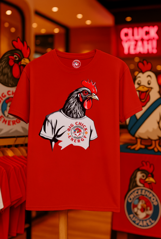 Big Chicken Energy Unisex Tee | Giant Rooster Shirt | Funny Graphic T-Shirt | ChickenPop Apparel Co.