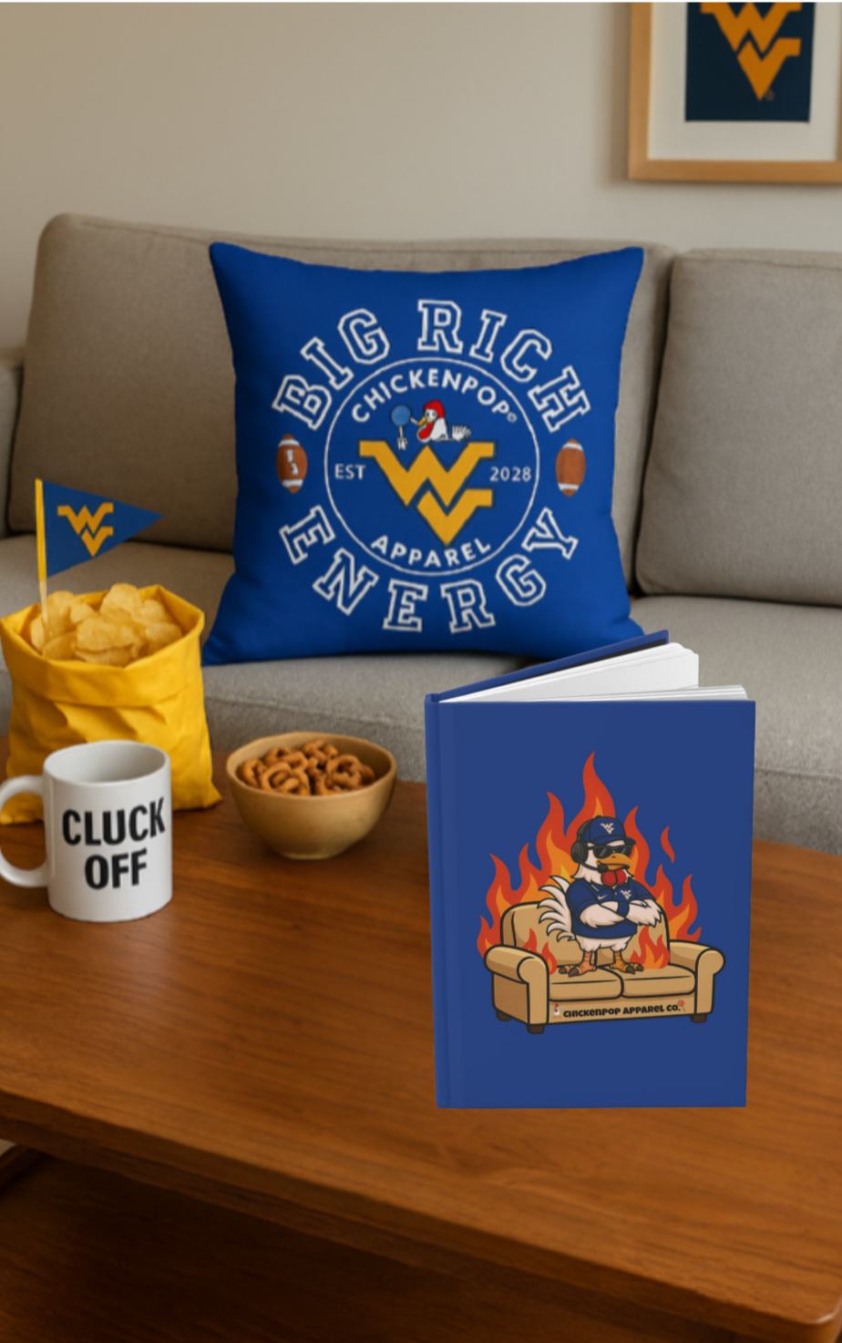 Big Rich Energy “Burnin’ Down the Couch” Hardcover Journal – Funny Rooster Notebook, Bold Attitude Writing Journal