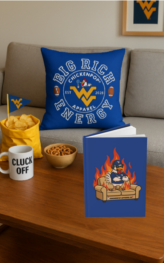 Big Rich Energy “Burnin’ Down the Couch” Hardcover Journal – Funny Rooster Notebook, Bold Attitude Writing Journal