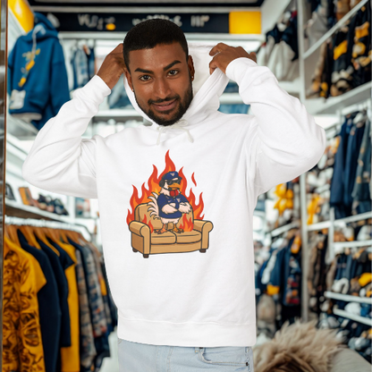 Big Rich Energy Burning Couch Hoodie – Chaos Quote 🔥FREE SHIPPING🔥