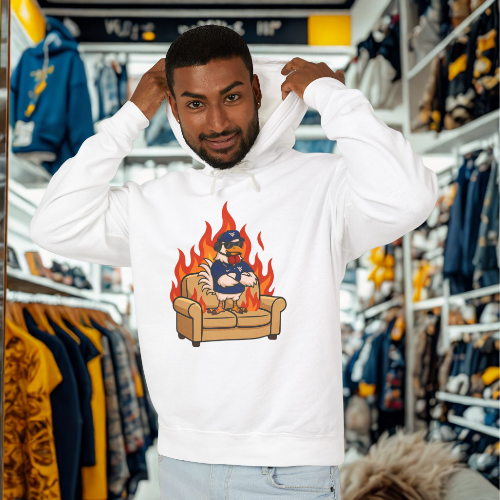 Big Rich Energy Burning Couch Hoodie – Chaos Quote 🔥FREE SHIPPING🔥