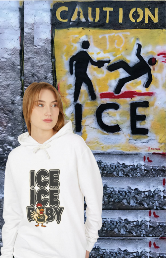 🧊 ICE ICE BABY Funny Chicken Hiodie – Coop Daddy Parody Hoodie for Music & Poultry Fans