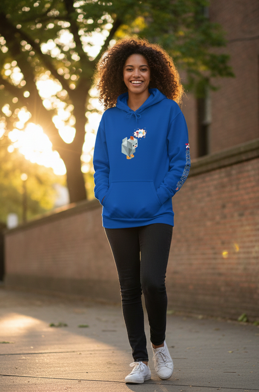 Roblox Chicken Thinks Hoodie UNISEX - ChickenPop Arm Logo Edition