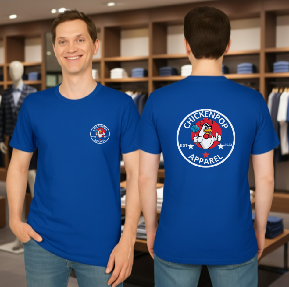 Original ChickenPop Logo Tee | Coop Daddy Lollipop T-Shirt | Iconic Funny Chicken Apparel