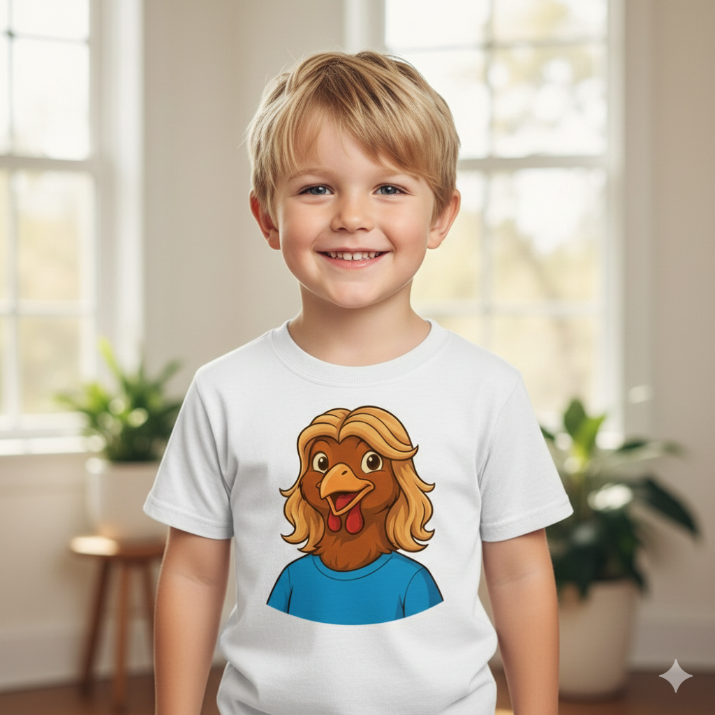 Lil Cluckers Custom Cluckified™ Kids T-Shirt | Child's Photo to Cartoon Chicken Tee | Unique Children's Gift