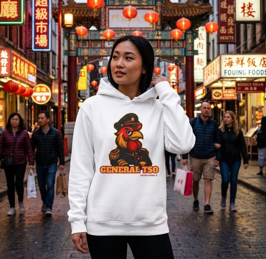 General Tso 🔥 – The Spiciest Rooster in the Coop Unisex Hoodie Cock-A-Doodle Don
