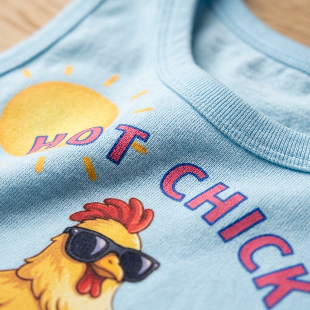 Hot Chick Spring Tank Top – Funny Chicken Graphic Tank, Big Chick Energy Summer Shirt, Cute Sassy Tank