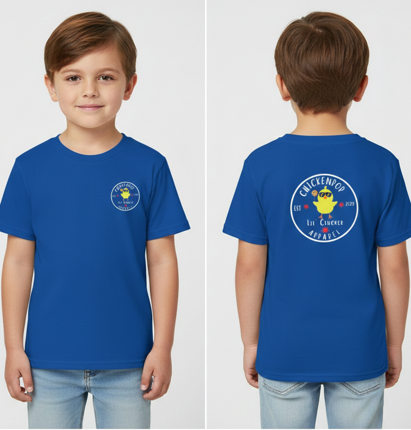 Lil’ Cluckers Original ChickenPop Logo Kids Tee – Fun Kids Graphic T-Shirt | Cute Cartoon Chicken Shirt for Boys & Girls