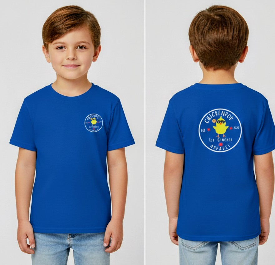 Lil’ Cluckers Original ChickenPop Logo Kids Tee – Fun Kids Graphic T-Shirt | Cute Cartoon Chicken Shirt for Boys & Girls