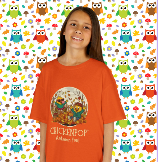 Kids Tee - Lil’ Cluckers 'Autumn Fun' ChickenPop Shirt