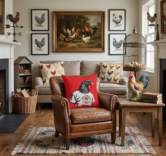 Big Chick Energy Giant Rooster Spun Polyester Square Pillow