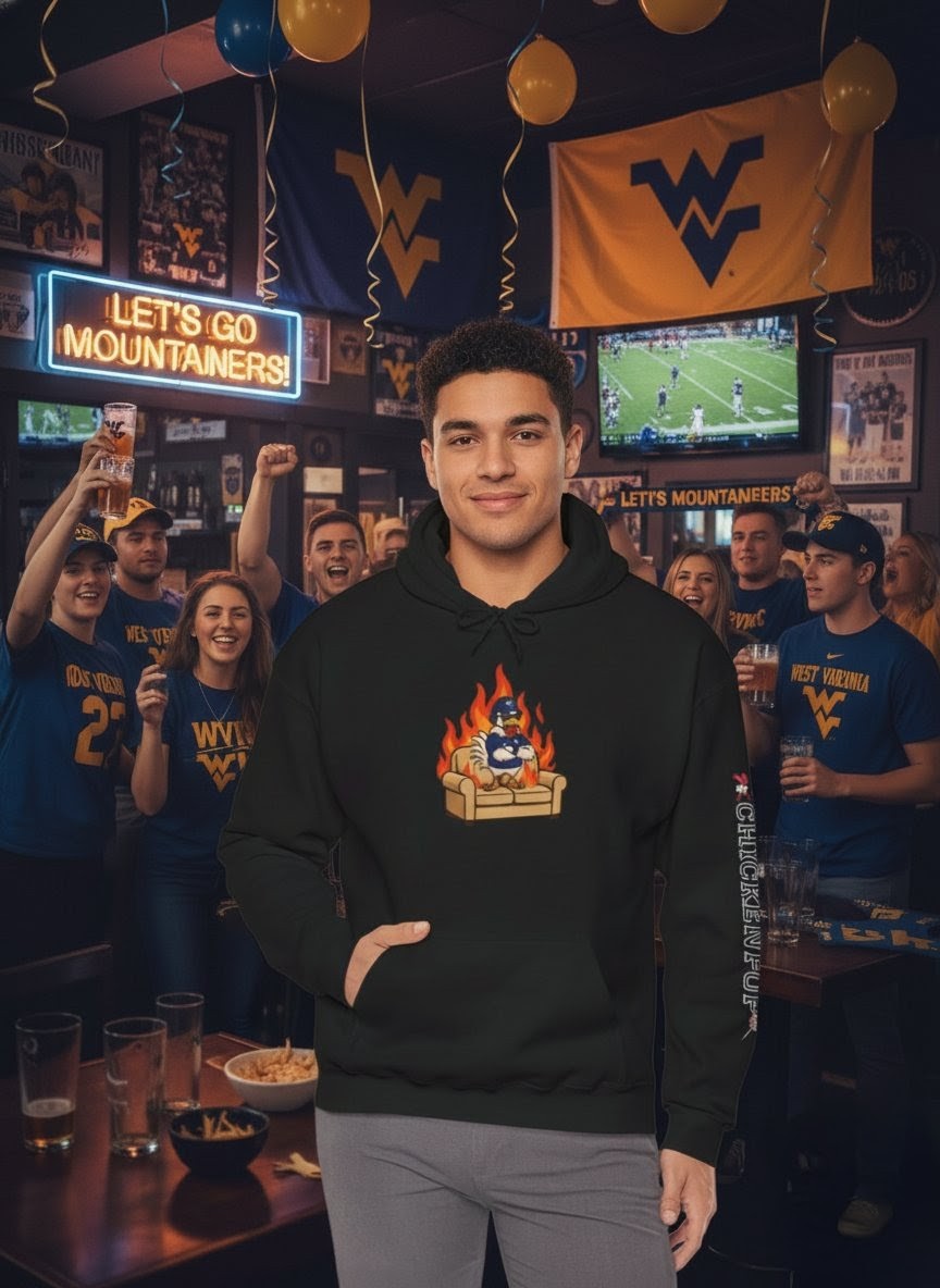 Big Rich Energy Couch Burning Shirt | Funny WVU Mountaineers Football Coach Hoodie | Morgantown Tradition Apparel