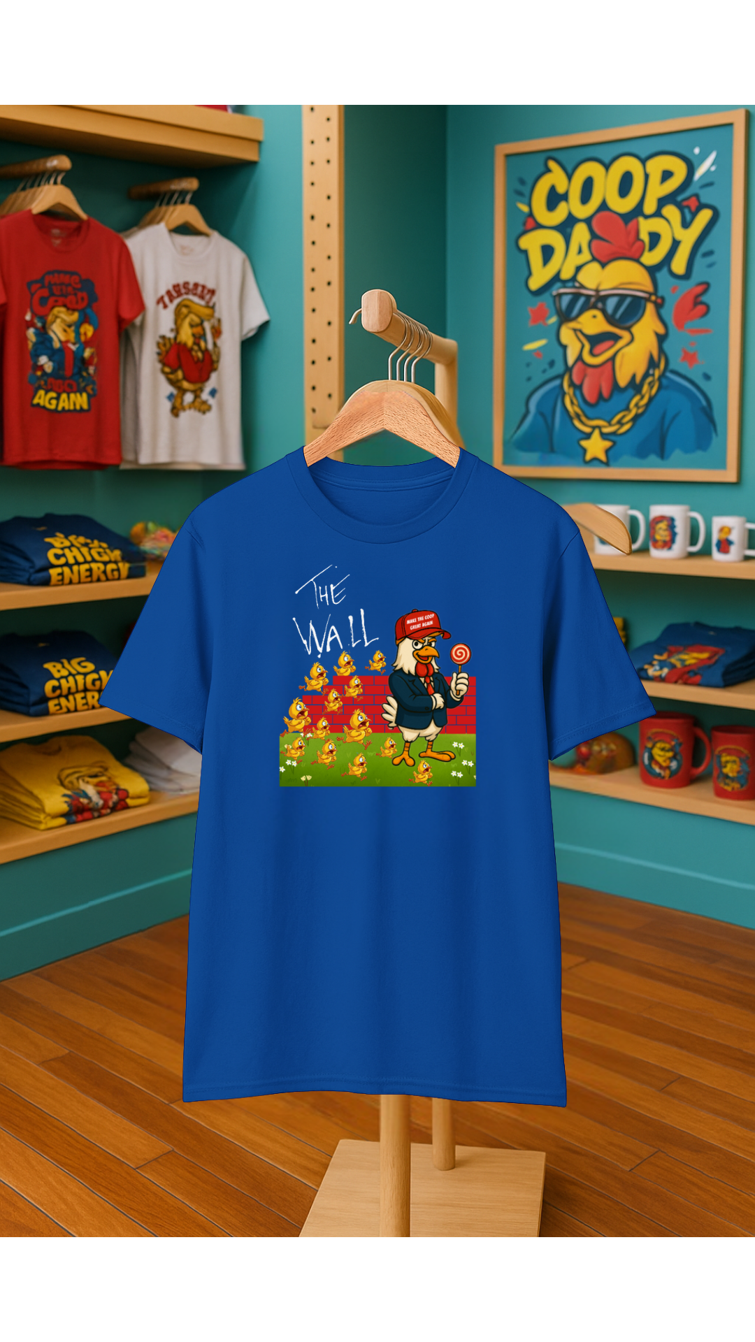 🧱 Another Chick Thru The Wall | Funny Political Chicken Graphic Tee – Cock-a-Doodle-Don Collection🐥🐤