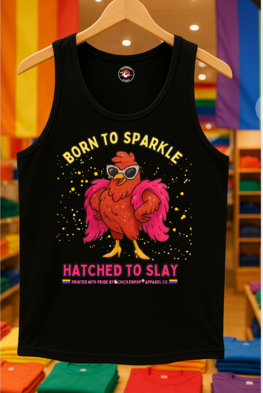 Born To Sparkle Unisex Tank - Chill Fit, Loud Vibes, Full Shine
