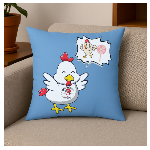 Dirty Mind Emoji  Chick Spun Polyester Square Pillow