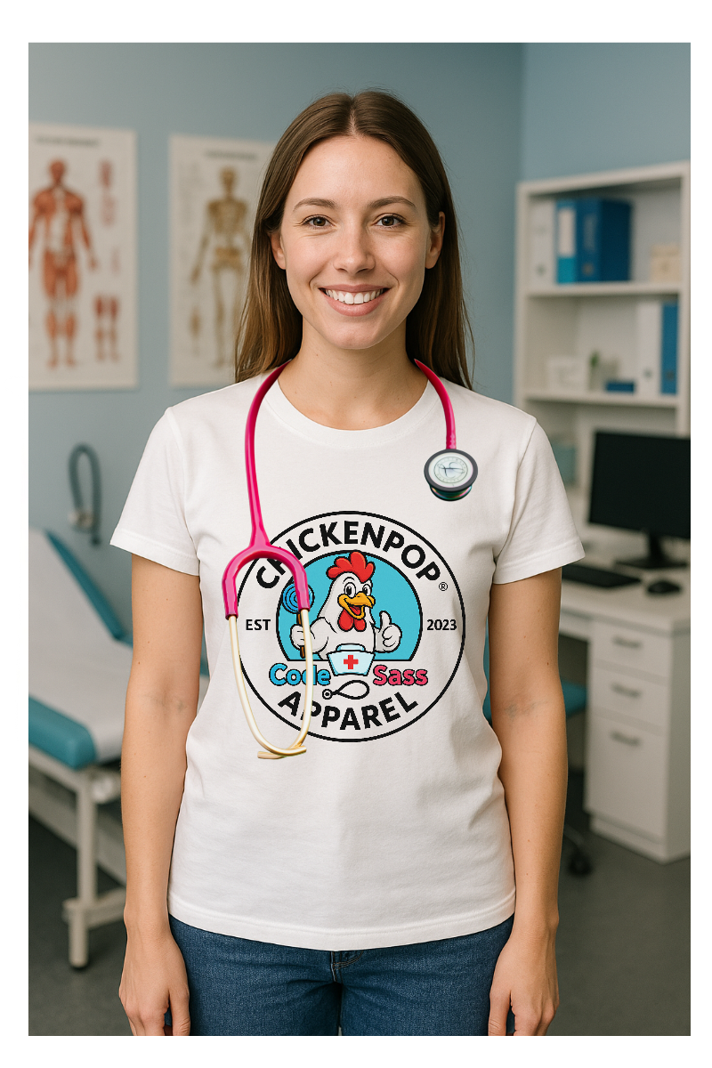 ChickenPop Apparel Code Sass Nurse's Logo Tee