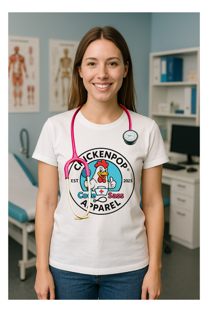 ChickenPop Apparel Code Sass Nurse's Logo Tee
