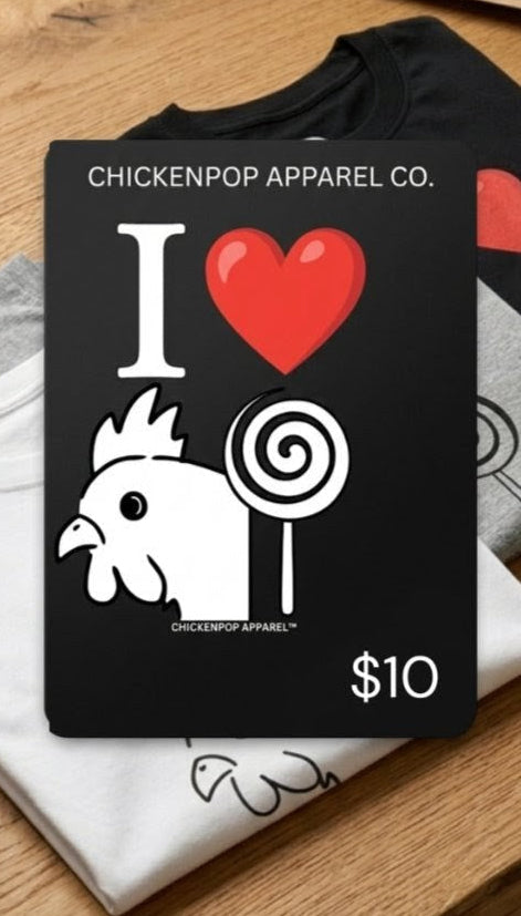 ChickenPop Apparel Gift Card – The Perfect Easy Gift